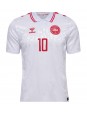 Danmark Christian Eriksen #10 Replika Borta Kläder EM 2024 Kortärmad